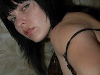 Black haired wife showing her pussy
