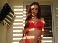 Sensual teen babe trying out some sexy lingerie