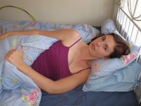 Amateur wife posing at bedroom