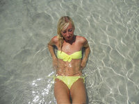 Blonde amateur wife at summer vacation