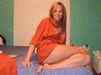 Young amateur blonde GF showing her pussy