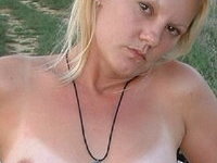 Blond amateur wife at summer vacation