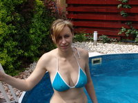 Busty wife at summer vacation