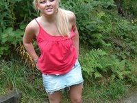 Blonde amateur wife naked outdoors