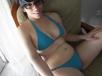 Busty amateur wife in glasses