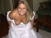 Sexy brides try on their dresses