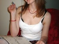 Young amateur GF showing her tits and pussy