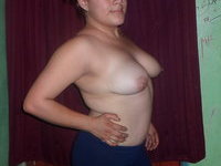 Amateur wife topless at home