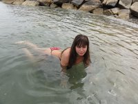 Brunette amateur wife at vacation