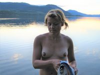 Blonde amateur GF at lake