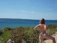 Blonde amateur wife naked at beach