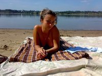 Amateur GF sunbathing topless