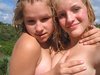 Two teenage girlfriends