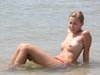 Blonde babe at summer vacation