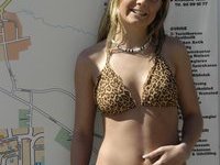 Blonde amateur wife at summer vacations