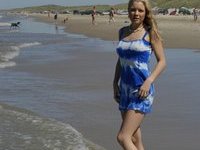 Blonde amateur wife at summer vacations