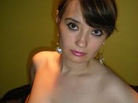 Pretty amateur brunette with small tits