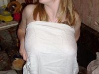 Blonde amateur GF showing her tits