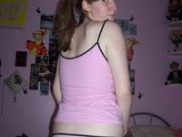 Teenage amateur GF naked in her room