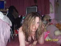 Teenage amateur GF naked in her room