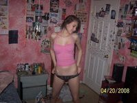 Brunette amateur teen GF in her room