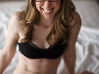 Blonde amateur wife in glasses