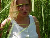Blond GF naked in the reeds