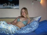 Young amateur blonde GF in her room