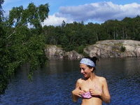 Amateur wife naked at riverside