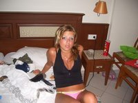 Young amateur wife at summer vacation
