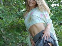 Beautiful amateur Gf posing at forest