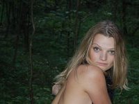 Blonde amateur GF Lianna posing at forest