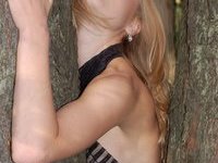 Blonde amateur GF Lianna posing at forest