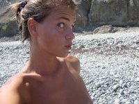 Young amateur babe at summer vacation