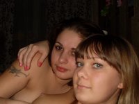 Two young amateur GFs posing together