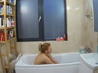 Blonde amateur wife naked at bathroom