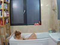 Blonde amateur wife naked at bathroom