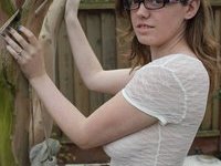 Amateur wife in glasses