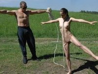 Submissive amateur slut nude workout outdoors
