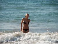 Blonde amateur wife at summer vacation