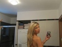 Sexy blonde MILF laundry strip time