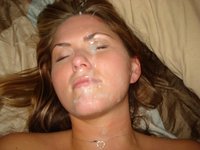 Wife gets cum on her face