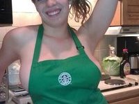 Busty barista is so hot!