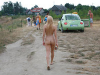 Polish amateur blonde nudist at beach