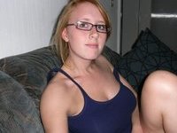 Blonde amateur wife in glasses homemade pics