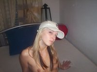 Teenage amateur blonde GF naked at home