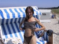 Skinny amateur wife naked at beach