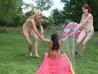 Hot summer fun of young students