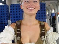 Badass german blond MILF with pierced tits