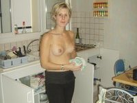 Perky tits amateur MILF strips and fucks